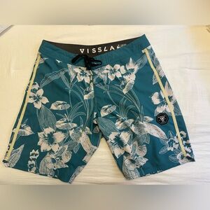 Vissla Men's Teal Floral Swim Shorts